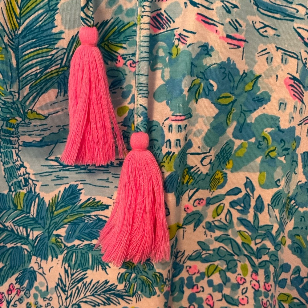 Lilly Pulitzer Margot Blue and Green Tropical Dress medium - Picture 3 of 3